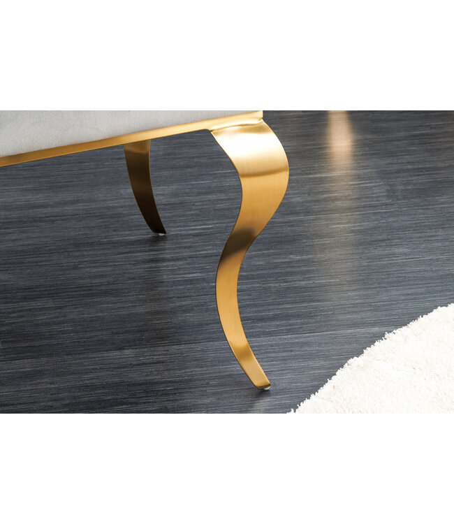 Invicta Interior Design stoel MODERN BAROQUE grijs fluweel gouden stoelpoten - 43384