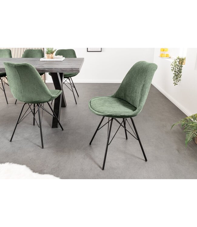 Invicta Interior Design stoel SCANDINAVIA MEESTERSTUK groen koord zwart metalen frame - 43698