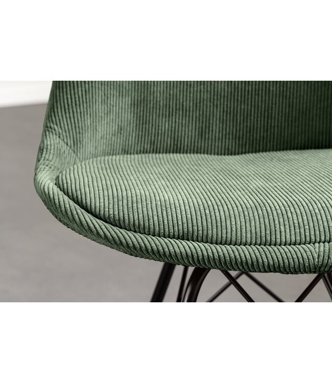 Invicta Interior Design stoel SCANDINAVIA MEESTERSTUK groen koord zwart metalen frame - 43698