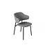Invicta Interior Design stoel VOGUE grijs Bouclé zwart metalen poten - 43150