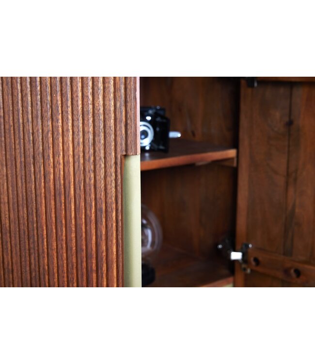 Invicta Interior Design TV-meubel GATSBY 160cm bruin matgoud Mangoholz Retro - 43334