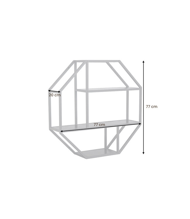 Invicta Interior Design wandplank SLIM LINE 77cm zwart industrieel metalen frame - 43639