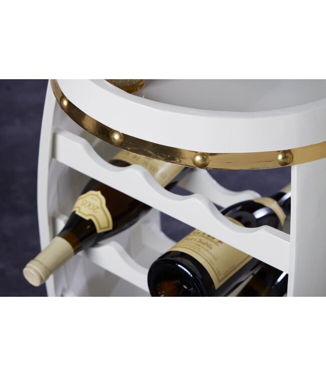 Invicta Interior Design wijnvat BODEGA WIT 65cm witgoud grenen flessenrek 14 flessen - 43563
