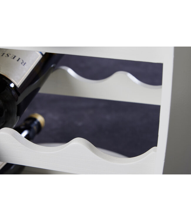 Invicta Interior Design wijnvat BODEGA WIT 65cm witgoud grenen flessenrek 14 flessen - 43563