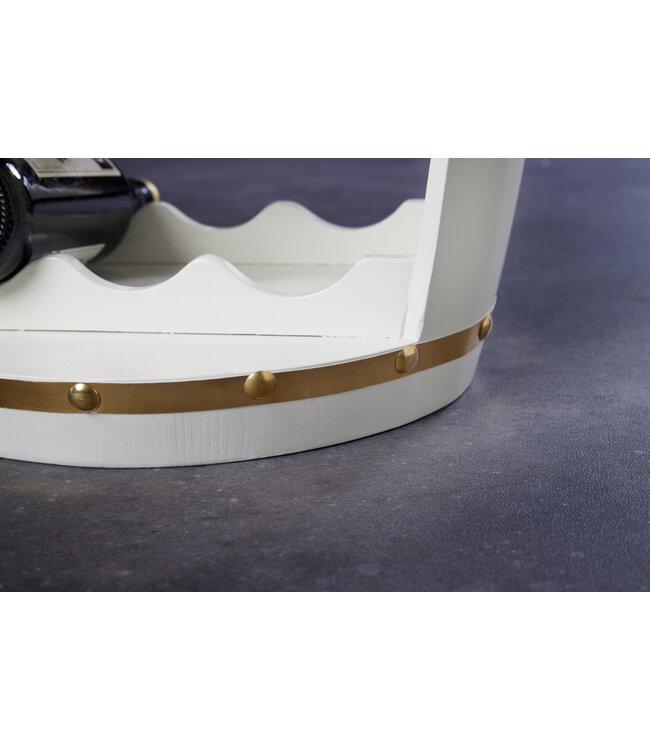 Invicta Interior Design wijnvat BODEGA WIT 65cm witgoud grenen flessenrek 14 flessen - 43563