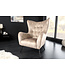 Invicta Interior Design XL fauteuil AMSTERDAM champagne fluweel zwart metalen poten retrostijl - 43568