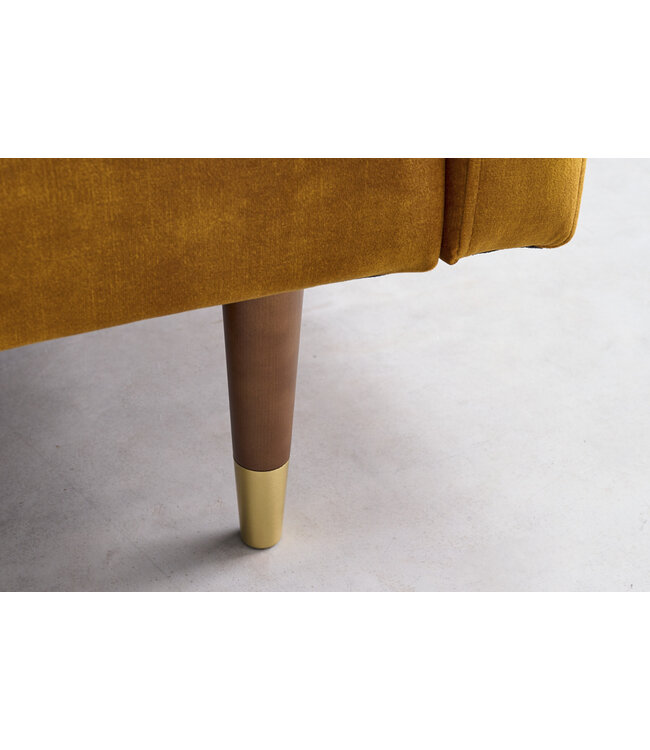 Invicta Interior Moderne slaapbank COUTURE 196cm mosterdgeel microvelours 3-zits slaapbank functie incl. Kussen - 42490