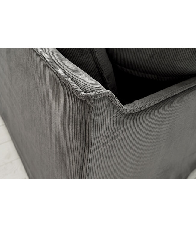 Invicta Interior Grote hoekbank HEAVEN 255cm grijs koord inclusief kussens Modern Design - 43445