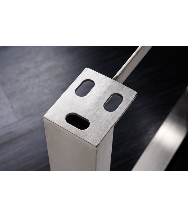 Invicta Interior Set van 2 tafelonderstellen U-FRAME 80cm geborsteld roestvrij staal matte tafelpoten onderschuif eettafel - 38794