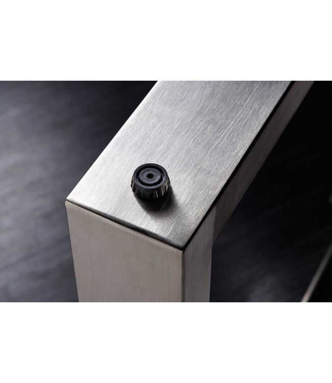 Invicta Interior Set van 2 tafelonderstellen U-FRAME 80cm geborsteld roestvrij staal matte tafelpoten onderschuif eettafel - 38794