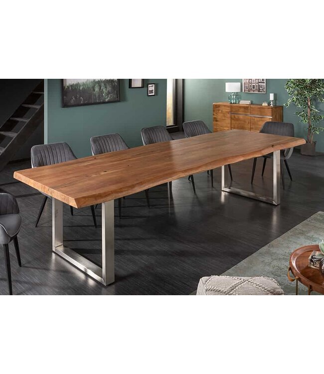 Invicta Interior Set van 2 tafelonderstellen U-FRAME 80cm geborsteld roestvrij staal matte tafelpoten onderschuif eettafel - 38794