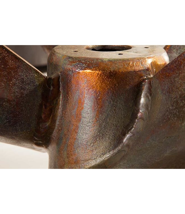 Invicta Interior Maritieme salontafel OCEAN M 60cm gevlamd koper rond scheepspropeller glazen blad - 39255