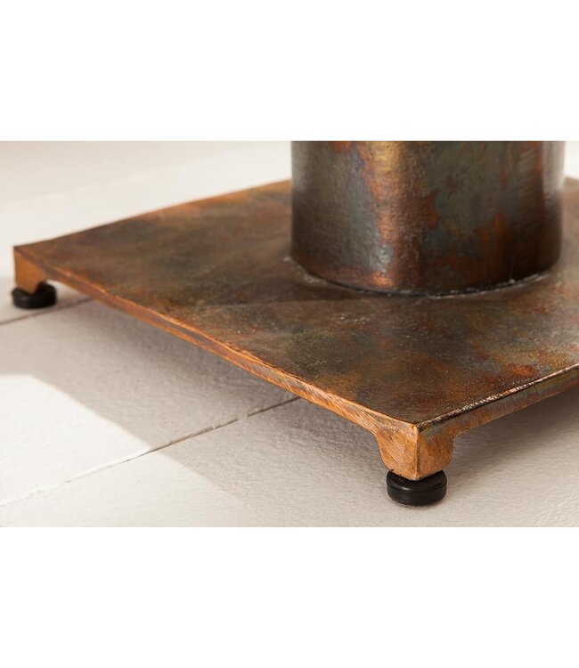 Invicta Interior Maritieme salontafel OCEAN M 60cm gevlamd koper rond scheepspropeller glazen blad - 39255