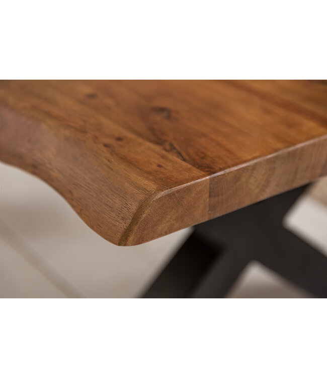 Invicta Interior Massief houten salontafel MAMMUT 110 cm acaciaboomrand honingafwerking 3,5 cm tafelblad - 6539739