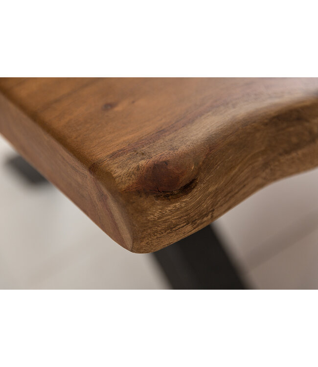 Invicta Interior Massief houten salontafel MAMMUT 110 cm acaciaboomrand honingafwerking 3,5 cm tafelblad - 6539739