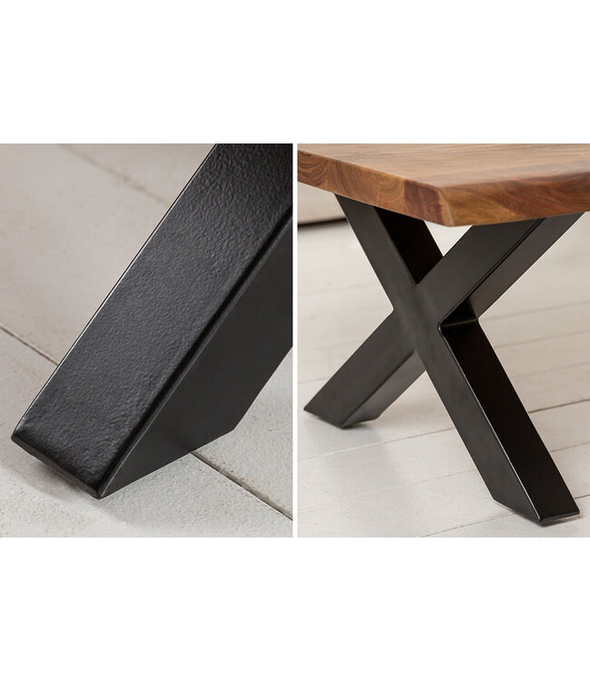 Invicta Interior Massief houten salontafel MAMMUT 110 cm acaciaboomrand honingafwerking 3,5 cm tafelblad - 6539739