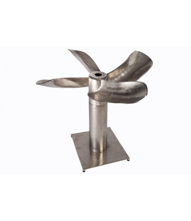 Invicta Interior Maritieme eettafel OCEAN 105cm antiek zilveren glazen tafel met scheepsschroef - 39921