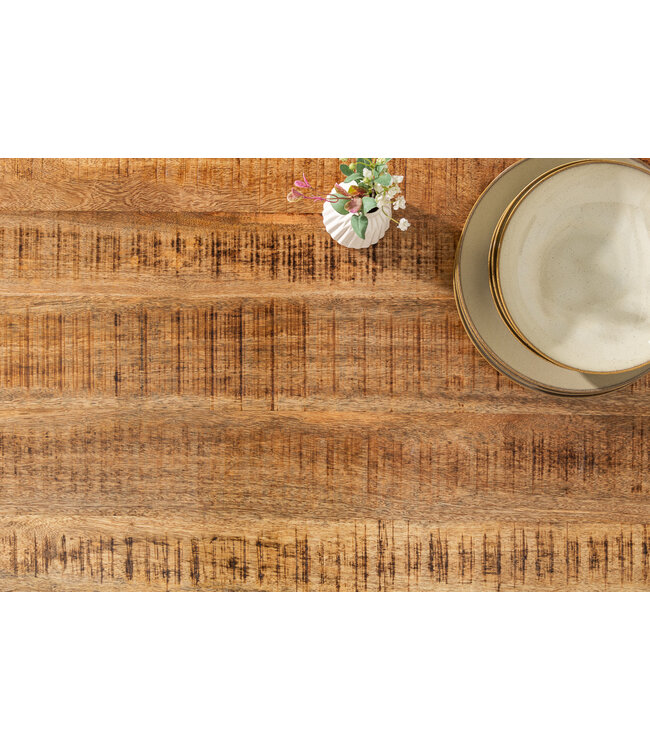 Invicta Interior Massieve eettafel IRON CRAFT 240cm natuurlijk mangohout industrieel design X-frame zwart metaal - 6540057