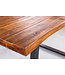 Invicta Interior Massief houten eettafel GENESIS 140cm naturel antraciet acaciaboomrand sledeonderstel - 42053