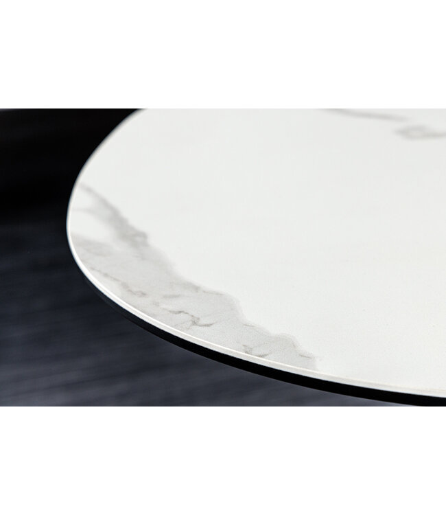 Invicta Interior Moderne salontafel MARVELOUS 90cm wit marmeren keramiek gemaakt in Italie - 42142