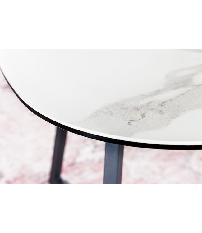 Invicta Interior Moderne salontafel MARVELOUS 70cm wit marmeren keramiek gemaakt in Itlalie - 42144
