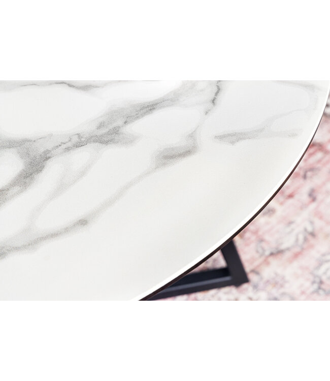 Invicta Interior Moderne salontafel MARVELOUS 70cm wit marmeren keramiek gemaakt in Itlalie - 42144