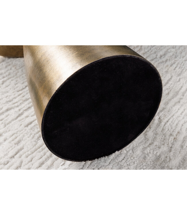 Invicta Interior Handgemaakte bijzettafel ELEMENTS 60cm goudgroen marmer rond - 42717