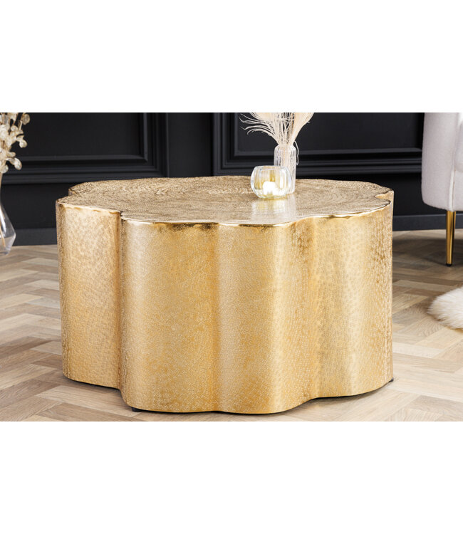 Invicta Interior Design salontafel ORGANIC ORIENT 75cm goud handgemaakt - 42740
