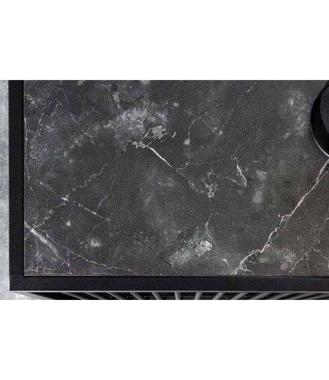 Invicta Interior Design salontafel ARCHITECTURE 100cm zwart marmer rookglas metaal - 43001