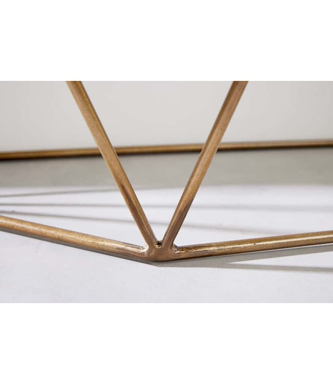 Invicta Interior Filigraan console DIAMOND 90cm mango messing massief hout metaal - 43185