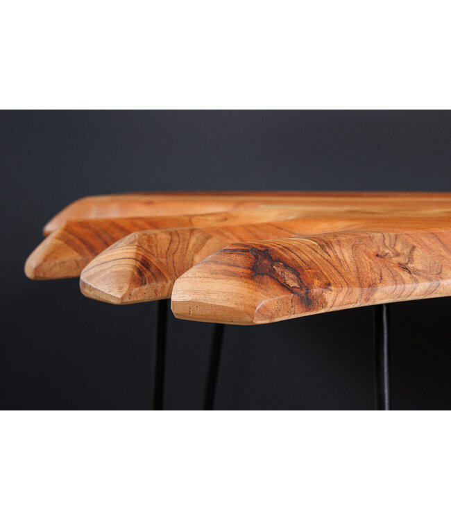 Invicta Interior Massief houten consoletafel WILD 105 cm natuurlijke acacia haarspeldpoten boomrand - 43340