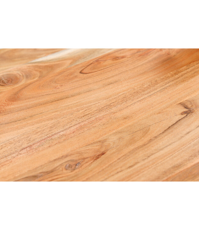 Invicta Interior Massief houten salontafel WILD 100cm natuurlijk acacia haarspeldpoten boomrand - 43341