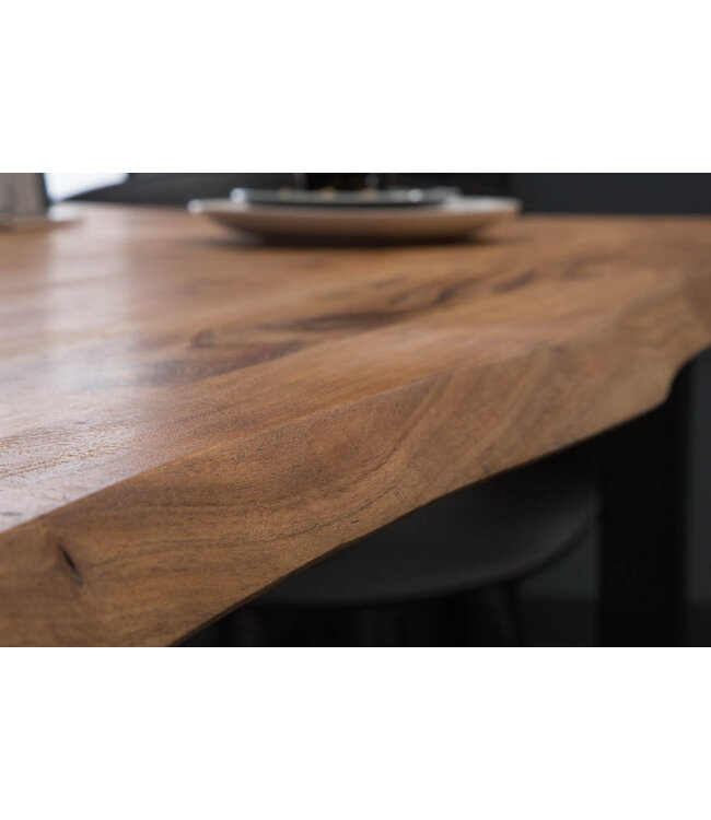 Invicta Interior Massief houten eettafel MAMMUT 160cm wilde acacia industrieel design 2,6cm tafelblad boomrand - 43470