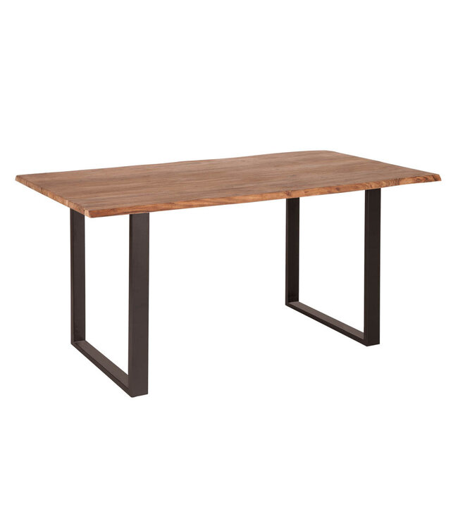 Invicta Interior Massief houten eettafel MAMMUT 160cm wilde acacia industrieel design 2,6cm tafelblad boomrand - 43470