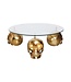 Invicta Interior Design salontafel SKULL XXL 90cm goud rond glazen blad metalen schedel handgemaakt - 43496