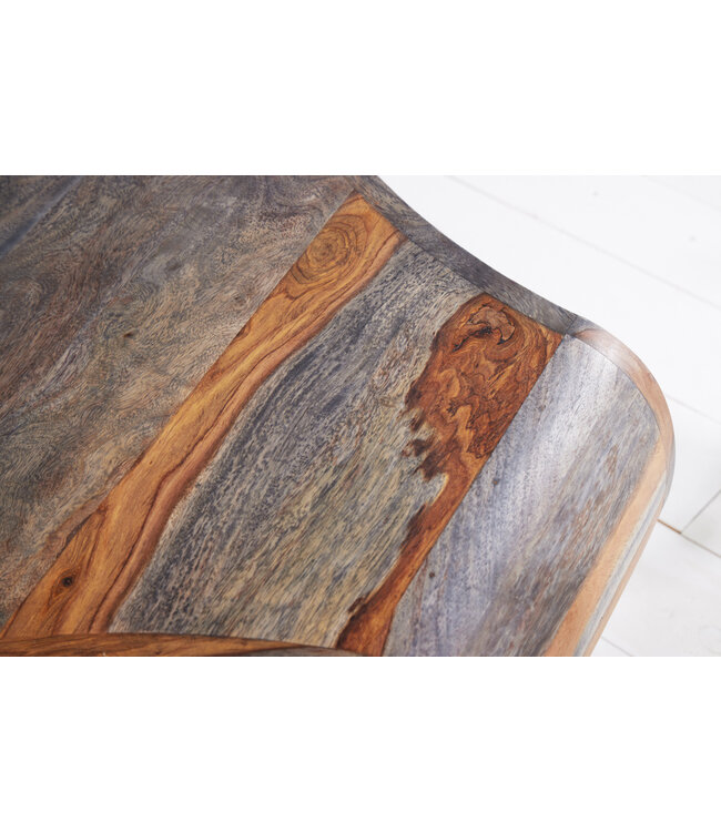 Invicta Interior Retro salontafel ORGANIC LIVING 70cm grijs massief sheeshamhout met opbergruimte Hairpin Poten - 43710