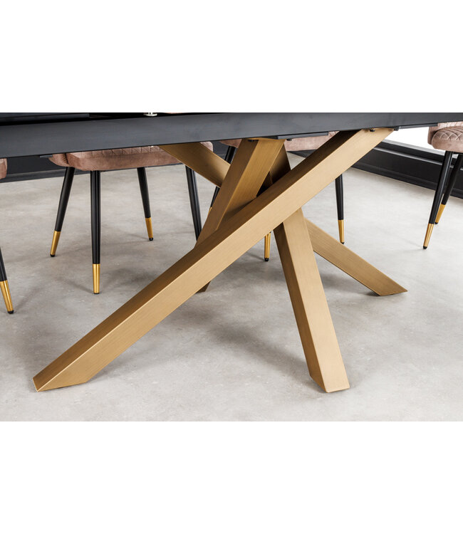 Invicta Interior Uitschuifbare eettafel MARVELOUS 180-220-260cm grijs koper roest keramiek gemaakt in Italie - 43841