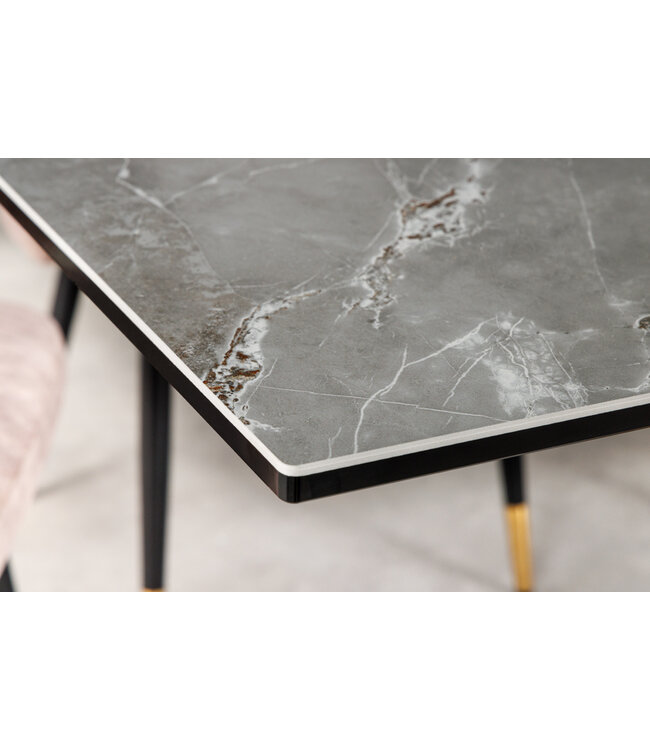 Invicta Interior Uitschuifbare eettafel MARVELOUS 180-220-260cm grijs koper roest keramiek gemaakt in Italie - 43841