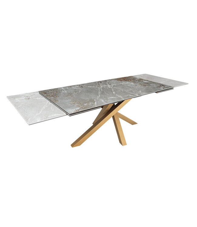 Invicta Interior Uitschuifbare eettafel MARVELOUS 180-220-260cm grijs koper roest keramiek gemaakt in Italie - 43841