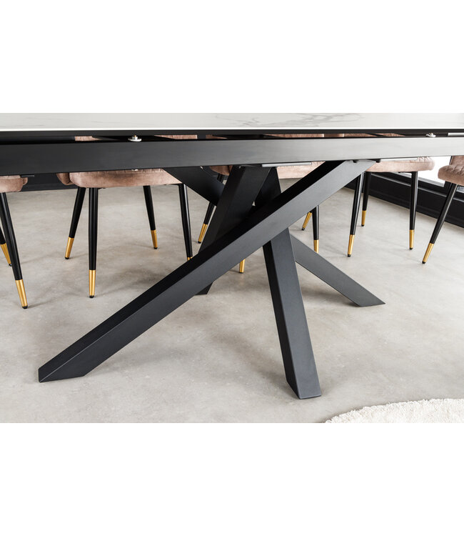 Invicta Interior Uitschuifbare eettafel MARVELOUS 180-220-260cm wit marmer keramiek gemaakt in Italie - 43842