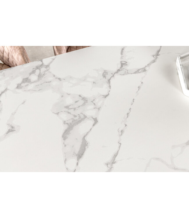 Invicta Interior Uitschuifbare eettafel MARVELOUS 180-220-260cm wit marmer keramiek gemaakt in Italie - 43842