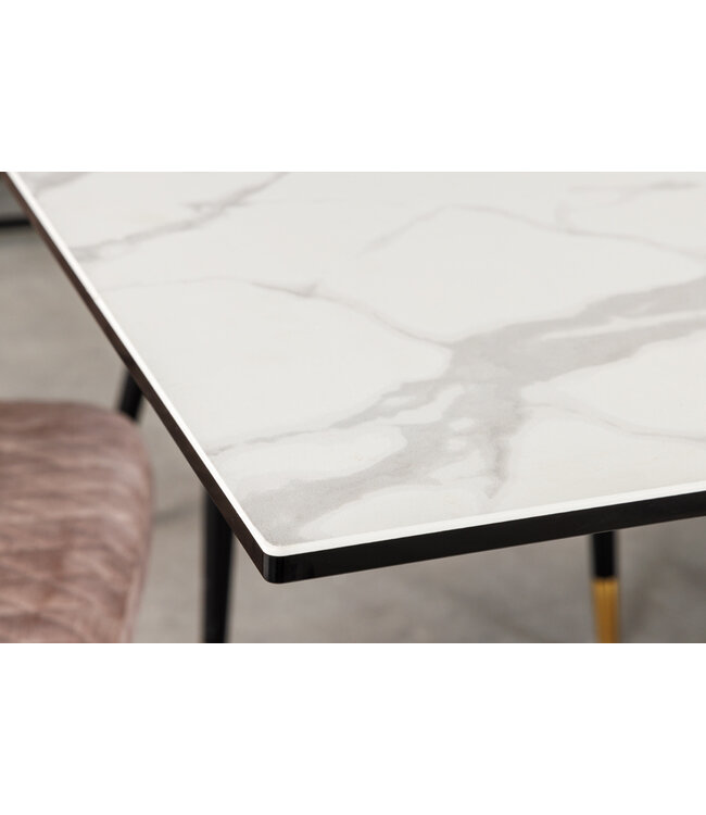 Invicta Interior Uitschuifbare eettafel MARVELOUS 180-220-260cm wit marmer keramiek gemaakt in Italie - 43842