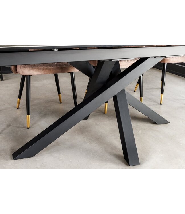 Invicta Interior Uitschuifbare eettafel MARVELOUS 180-220-260cm taupe marmeren keramiek gemaakt in Italie - 43843