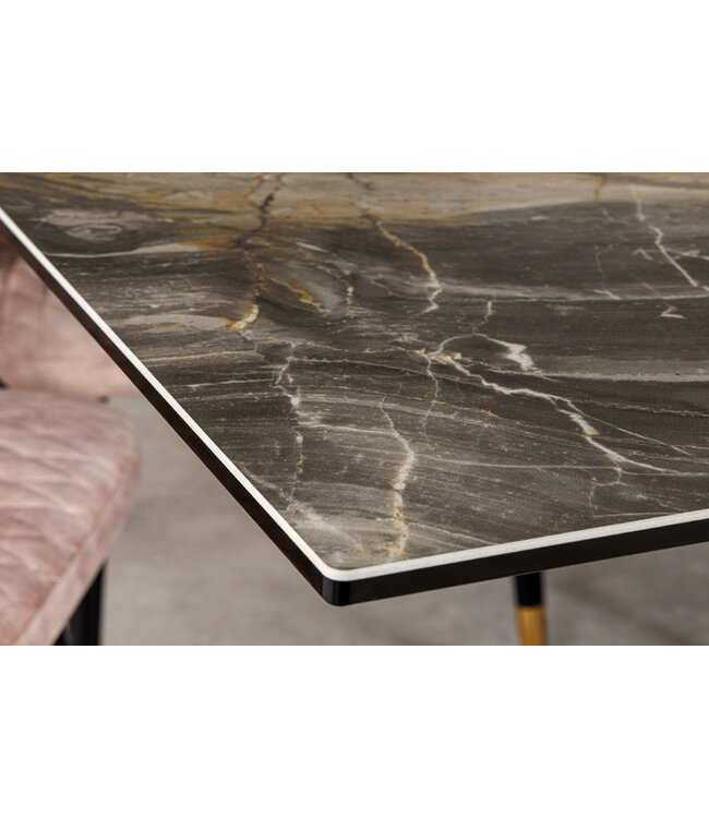 Invicta Interior Uitschuifbare eettafel MARVELOUS 180-220-260cm taupe marmeren keramiek gemaakt in Italie - 43843