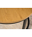 Invicta Interior Set van 2 ronde salontafels ELEGANCE 80cm natuurlijk wild eiken design zwart metalen frame - 43642