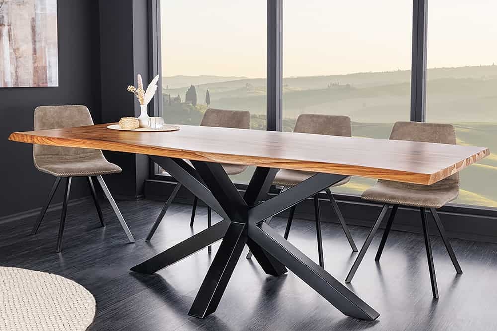 Live Edge massief houten eettafel - moderne bartafel op aanrechthoogte