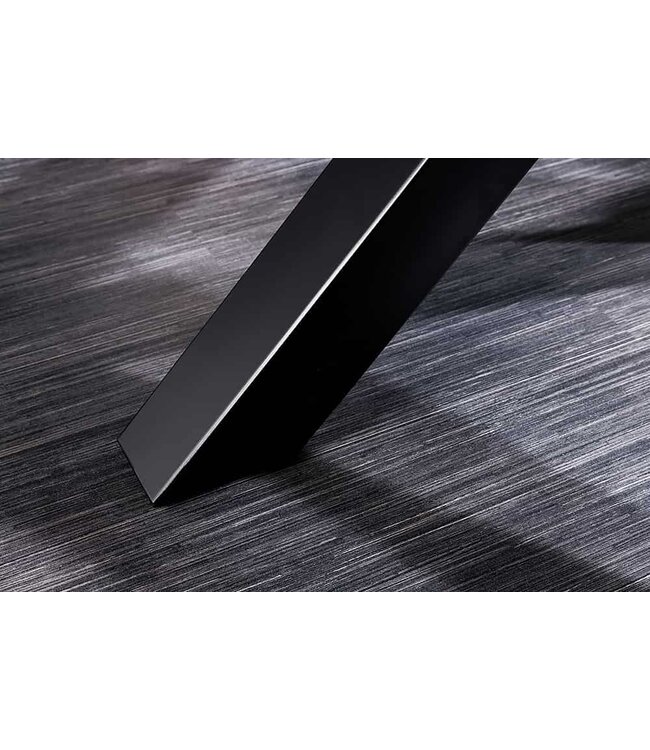 Invicta Interior Massief houten eettafel MAMMUT 200cm Sheesham zwart frame 3,5cm tafelblad boomrand - 43700