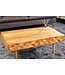 Invicta Interior Massief houten salontafel ALPINE 105 cm natuurlijke acaciahoningafwerking met opberglades - 43734