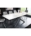 Invicta Interior Uitschuifbare eettafel ALPINE 160-200cm wit keramiek marmer zwart metalen frame - 43844