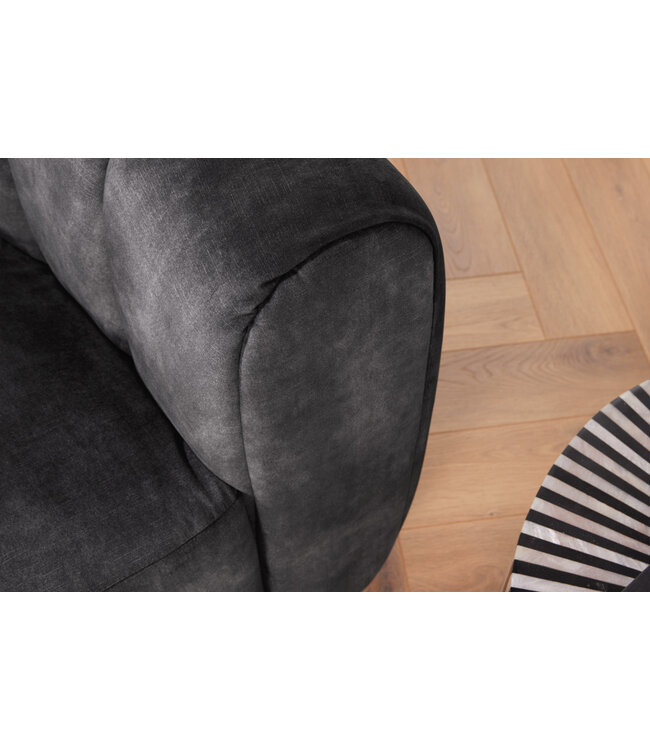 Invicta Interior Draaibare design fauteuil BABYLON donkergrijs fluwelen lounge cocktailstoel - 43528